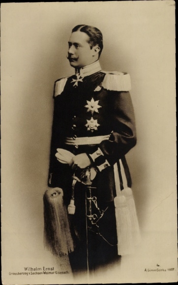 Ak Großherzog Wilhelm Ernst von Sachsen Weimar Eisenach, Portrait in Uniform
