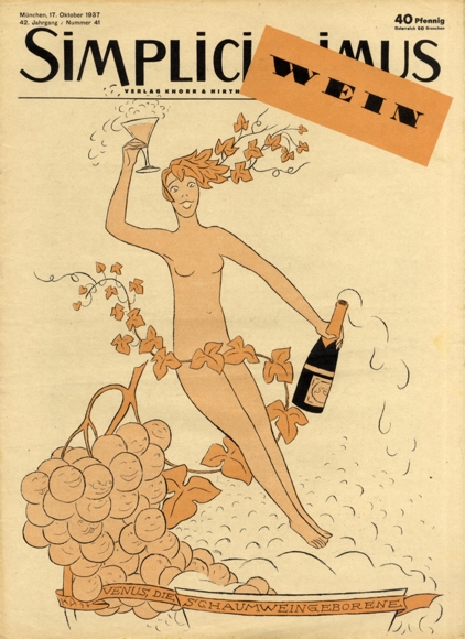 Simplicissimus Issue 41 October 1937 Caricature Wein K. Arnold Verlag Hirth