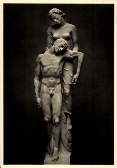 Ak Plastik von Josef Thorak, Letzter Flug, HDK 414, Körperstudie, Photo Hoffmann