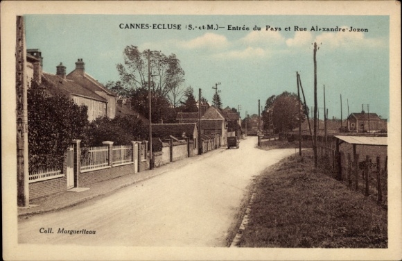 Ak Cannes Écluse Seine et Marne, Entree du Pays, Rue Alexandre Jozon
