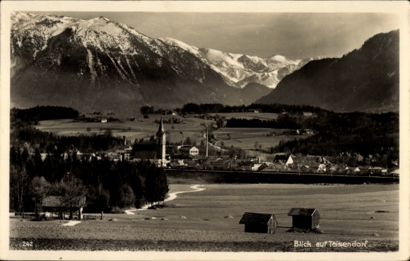Postcard Teisendorf in Upper Bavaria, total view