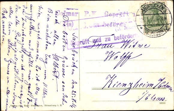 Postcard Saarbrücken, main station