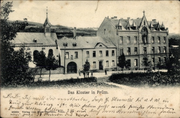 Postcard Prüm in the Eifel, monastery