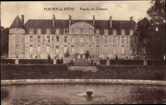 Ak Fleury en Bière Seine et Marne, Facade du Chateau