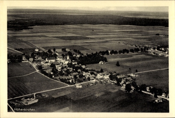 Ak Höhenkirchen Siegertsbrunn in Oberbayern, Fliegeraufnahme