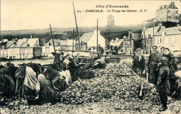CPA Cancale Ille et Vilaine, Le Triage des Huîtres