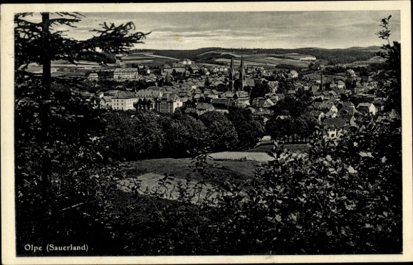 Ansichtkaart Olpe in Sauerland Westfalen, totaalbeeld
