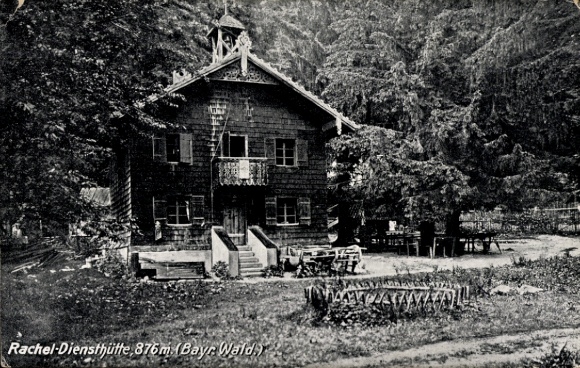 Postcard Spiegelau in the Bavarian Forest Lower Bavaria, Racheldiensthütte