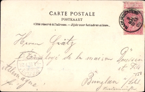 Postcard Namur Wallonia, cannons of the citadel, view of Sambre, French text, old