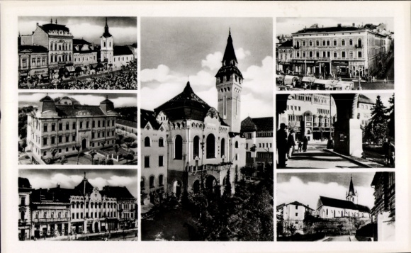 Ak Târgu Mureș Neumarkt am Mieresch Marosvásárhely Transsylvanië Roemenië, gedeeltelijk uitzicht, kerk
