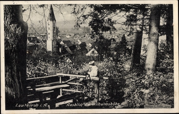 Postcard Leutkirch im Allgäu Württemberg, view from the Wilhelmshöhe, Eugen Felle