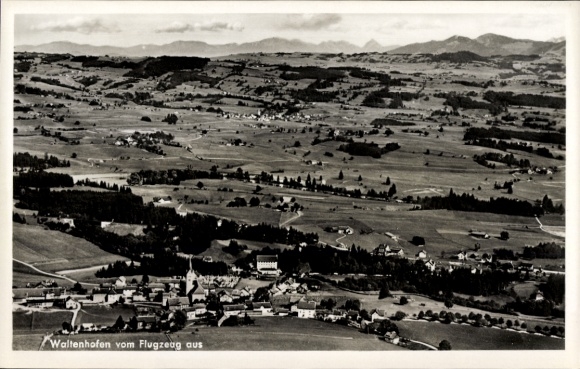 Postcard Waltenhofen in the Oberallgäu, aerial photograph