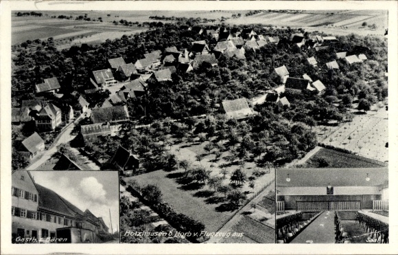 Postcard Holzhausen Sulz am Neckar, aerial photograph, Gasth. zum Bären, owner Wilhelm Zeller