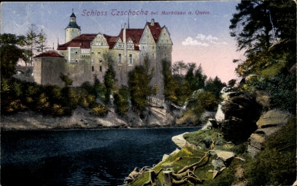 Ak Leśna Marklissa Schlesien, Schloss Tzschocha