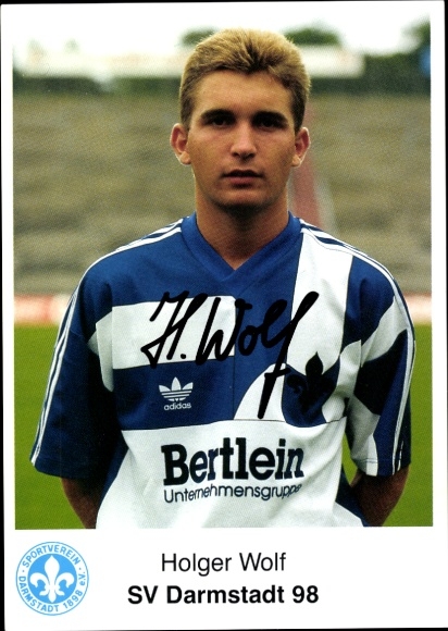 Autogrammkarte Fußballer Holger Wolf, SV Darmstadt 98, Autogramm