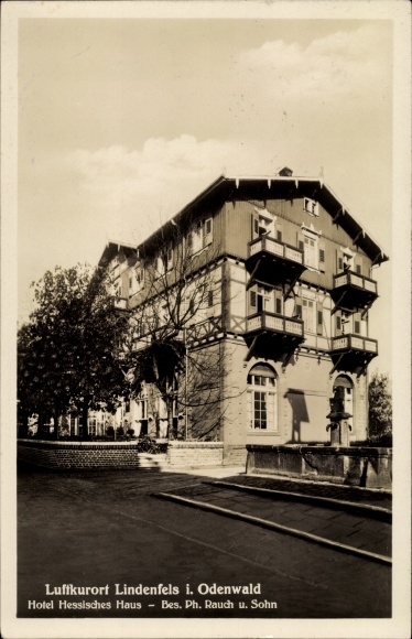 Postcard Lindenfels in the Odenwald, Hotel Hessisches Haus