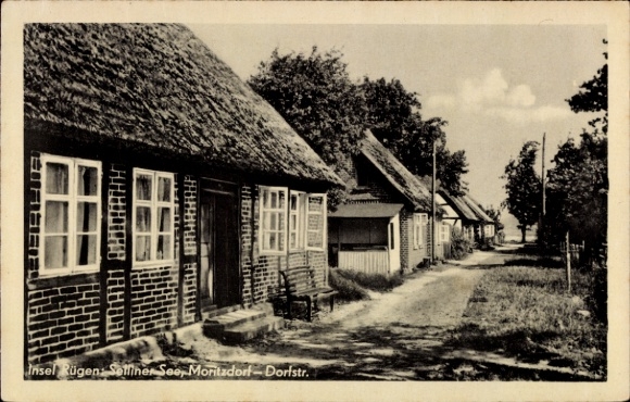Ak Ostseebad Sellin op Rügen, Selliner See, Moritzdorf, Dorfstraße