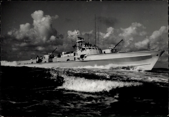 Postcard German Bundeswehr, warship, Federal Navy