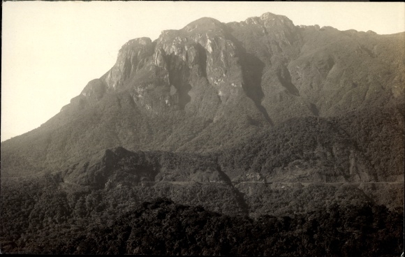 Photo Postcard Curitiba Brazil, railway line, mountains