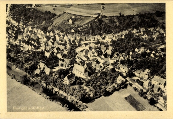 Ak Bieringen Schöntal in Württemberg, Jagst, Fliegeraufnahme
