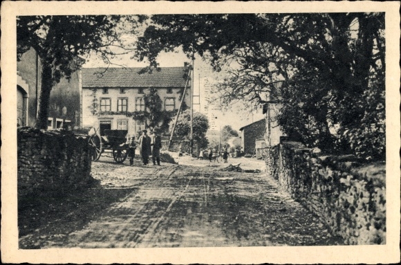 Postcard Leidingen Wallerfang in the district of Saarlouis, former German-French border road