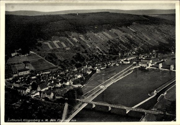 Postcard Klingenberg am Main Lower Franconia, aerial photograph