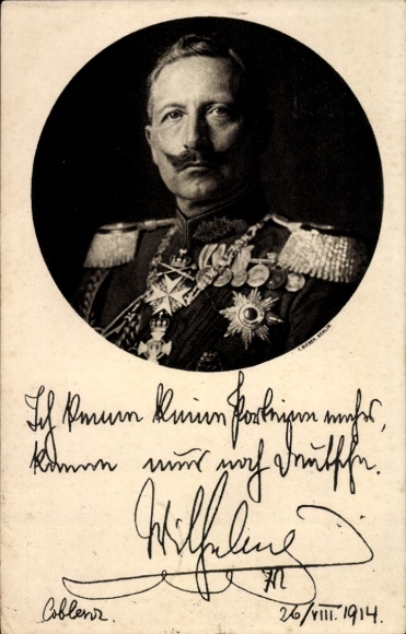 Postcard Kaiser Wilhelm II., Portrait, I no longer know any parties, quote 1914