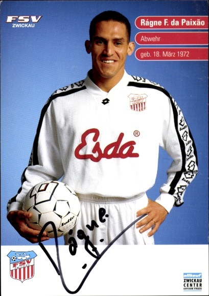 Autogrammkarte Fußballer Rágne F. da Paixão, FSV Zwickau, Autogramm