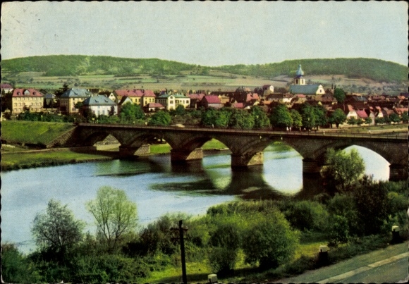 Postcard Marktheidenfeld am Main Lower Franconia, panorama, bridge