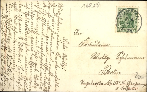 Postcard Wustrau Altfriesack Fehrbellin in Brandenburg, village street with school