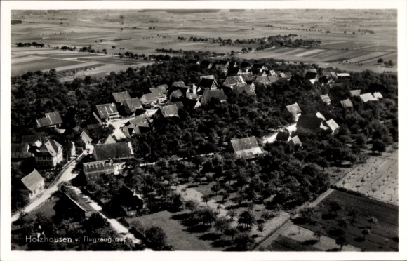 Postcard Holzhausen Leipzig in Saxony, aerial photograph