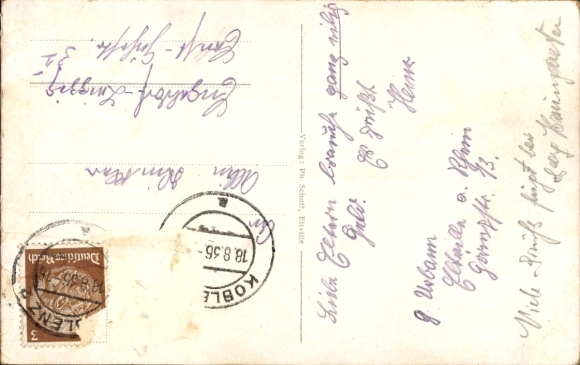 Ak Elfeld, Panorama, Gedicht Mein Elfeld