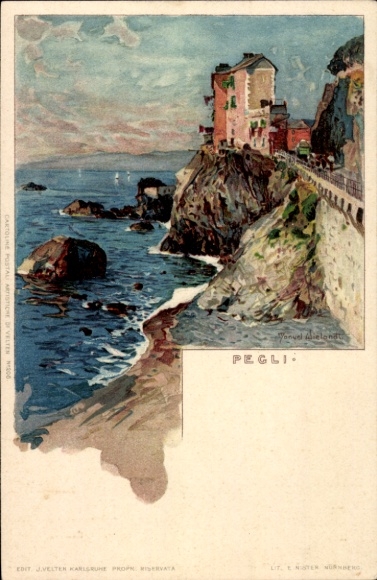 Artysta lito Wielandt, Manuel, Pegli Genova Genua Liguria, widok na morze