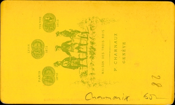 Visiting card Chamonix Mont Blanc Haute Savoie, Montenvert and the Aiguille des Charmoz