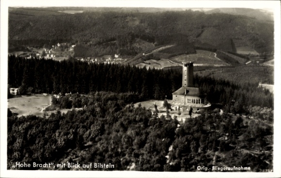 Postcard Lennestadt in Sauerland, Hohe Bracht, Bilstein, aerial photograph