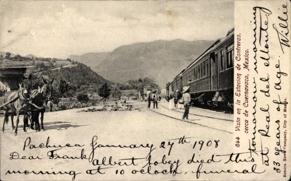 Postcard Cuernavaca México, Vista en la Estacion de Contreras