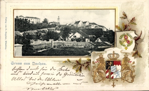 Wytłoczony herb passepartout KP Dachau w Górnej Bawarii, widok ogólny