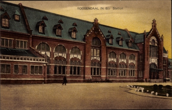 Postcard Roosendaal North Brabant Netherlands, station