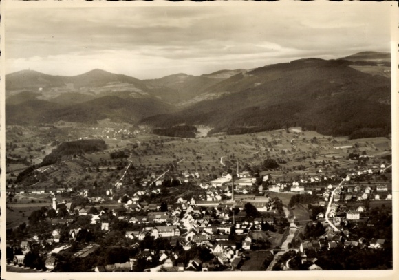 Postcard Wehr in the Black Forest Baden, seen from the plane