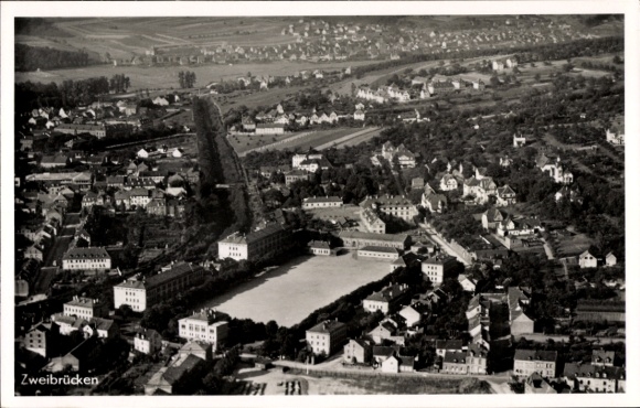Postcard Zweibrücken in der Pfalz, aerial photograph