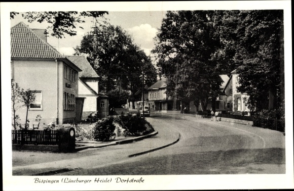 Postcard Bispingen in the Lüneburg Heath, Dorfstrasse