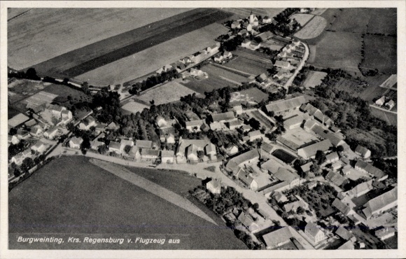 Postcard Burgweinting Regensburg on the Danube Upper Palatinate, aerial photograph