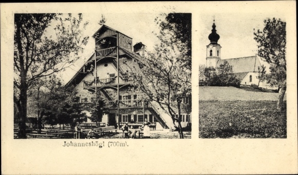 Postcard Piding in Berchtesgadener Land Upper Bavaria, Johanneshögl, inn, church