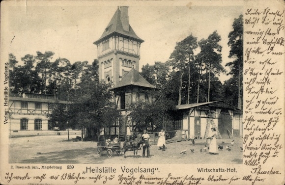 Ak Gommern Sachsen Anhalt, Heilstätte Vogelsang, Wirtschaftshof