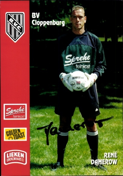 Autograph card footballer René Damerow, BV Cloppenburg, autograph