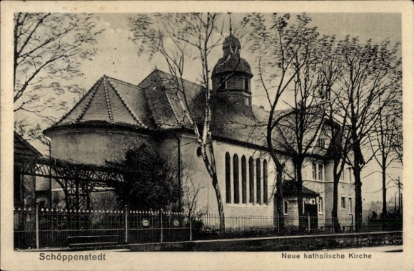 Postcard Schöppenstedt in Lower Saxony, New Catholic Church
