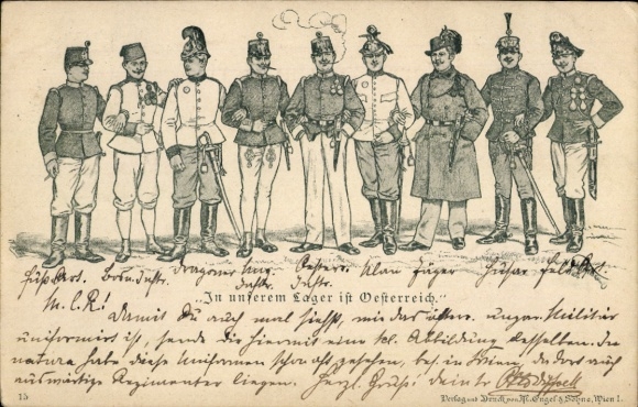 Litho Lager in Österreich, Soldaten in Uniformen
