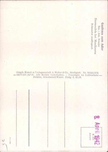 Postcard Sternenfels in Württemberg, aerial photograph