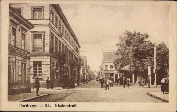 Ak Uerdingen Krefeld am Niederrhein, Straßenansicht,  bebaut, Menschen, Niederstraße