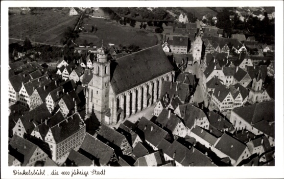 Ak Dinkelsbühl in Mittelfranken, Fliegeraufnahme, Stadtpanorama